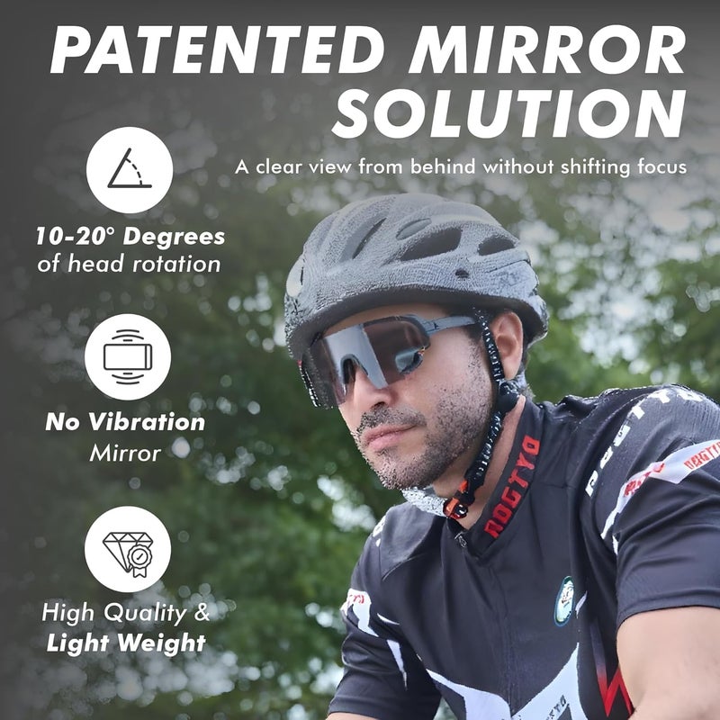 TriEye Store Cycling Glasses with Rear-view Mirror - Sports Sunglasses for Men & Women - UV-400 Protection - Image 2